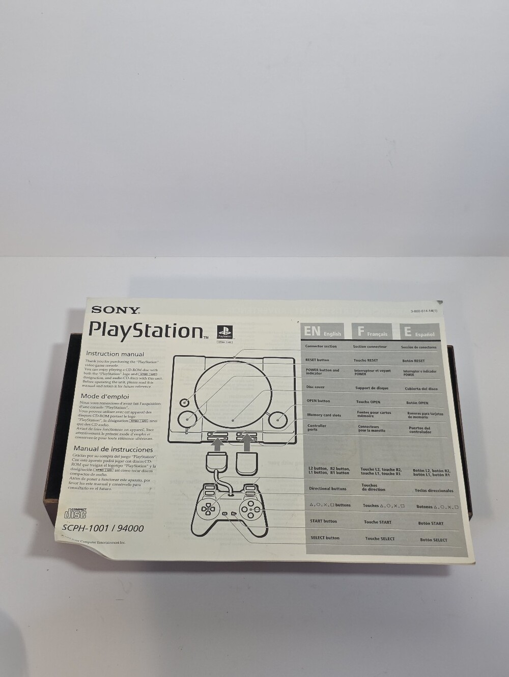 Vintage Sony PlayStation PS1 Instruction Manual Booklet SCPH-1001 / 94000 OEM